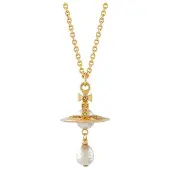 Vivienne Westwood Aleksa Hänge Saturn Pärlhänge Halsband Damhalsband Mässing 63020393-02R496-CN Box