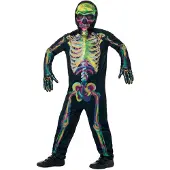 Smiffys Maskeradkläder - Glow In The Dark Skeleton - Multi - - 10-12 år (140-152) - Maskeradkläder