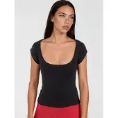 Busem Slim Fit Kassaribbad U-Hals Blus