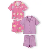 MINOTI Pyjamas gul / lila / rosa / rosa