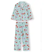MINOTI Pyjamas ljusblå / grön / eosin / röd