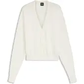BOSS Linen-cotton cardigan with buttoned front