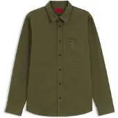 HUGO Relaxed-fit shirt in cotton twill with chest logo