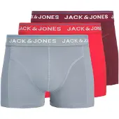 Jack & Jones Boxershorts 'JACBRANCO' grå / röd / vinröd / vit