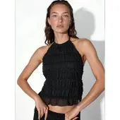 Hiccups for Kids Halter Neck Texturerad Tyll Top