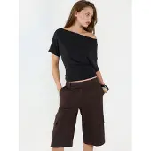 Hiccups for Kids Asymmetrisk Hals Mjuk Viskos Stickad Topp