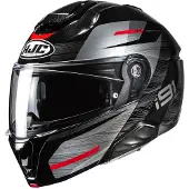 HJC i91 Dusk MC1 Fällbar Hjälm Antracit/Svart/Röd XL Unisex grå
