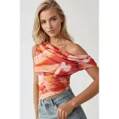 Hiccups for Kids Abstrakt Mönster Asymmetrisk Fitted Cropped Topp