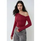 Hiccups for Kids Asymmetrisk Hals Långärmad Slim Fit Topp