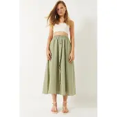 Bianco Texturerad Maxikjol med Knappar