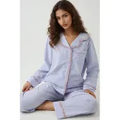 Hiccups for Kids Skjortkrage Rutigt Bomull Pyjamas Set