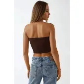 Hiccups for Kids Slim Fit Strapless Ribbad Crop Top