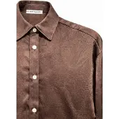MixRay Regular Fit Satin Vävd Skjorta med Knappspann