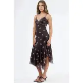 Hiccups for Kids V-ringad tryckt bodycon maxi-klänning med spetsdetalj