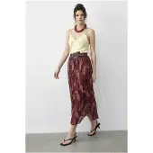 Bianco Hög midja Paisley Maxi Kjol med Bälte