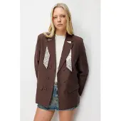 MixRay Linned Blazerjacka med Scarfdetalj