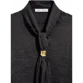 MixRay V-ringad blus med slipsdetalj