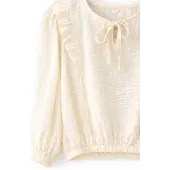 MixRay Texturerad Rynkad Crew Neck Blus