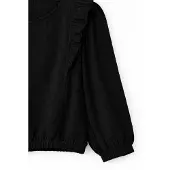 MixRay Strukturerad Volang Crew Neck Blus