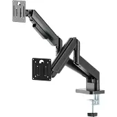 Gembird - Monteringssats (2 vridbara armar, bordsfäste, 2 VESA-plattor) - justerbara gasfjäderarmar - för 2 LCD/plasmapaneler - aluminium, stål - svart - skärmstorlek: 17-32 - disk-monteringsbar