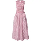 Tommy Hilfiger Klänning 'Stripe Smock Sleeveless Fit And Flare Maxi' marinblå / rosa / ljusröd