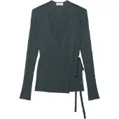 Calvin Klein Jeans Linen Blend Ribbed Wrap Cardigan