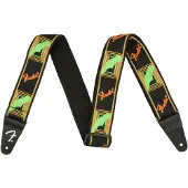 Fender Neon Monogrammed Guitar Strap 2in Green/Orange