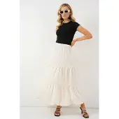 Bigdart Texturerad Maxi Kjol