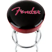 Fender Red Sparkle Logo Barstool Black/Red Sparkle/Chrome 30"