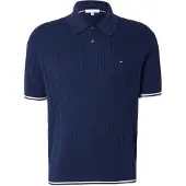 Tommy Hilfiger T-shirt 'Cable Short Sleeve' marinblå / vit