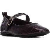 Carmela för kvinnor. 16256204-BURDEOS Balettskor i skinn 162562 vinröd (37), 1 till 3 cm, Spänne, Casual, Granat, Klassisk, Lackat läder