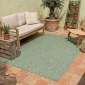 NATURL. Utomhusmatta | Costa grön hos Volero | 120x170 cm | Syntet | Enfärgad | Rektangulär | Plattvävd