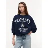 Tommy Hilfiger Crest Logo Drawstring Hem Relaxed Sweatshirt