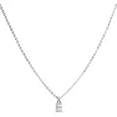 Luxenter Halsband med Glänsande Zirkonia silverfinish - Alfabet