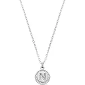Luxenter Rhodiumpläterat Briljant Zirkonia Halsband - Alfabet