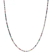 Luxenter halsband med flerfärgade zirkoner silverfärgad finish - Serly