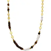 Luxenter Tiger Eye-halsband med 18k guldfinish - Kimbalbo