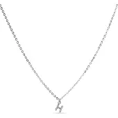 Luxenter Halsband med Glänsande Zirkonia silverfinish - Alfabet