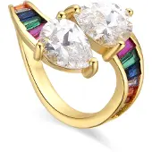 Luxenter ring med glänsande 18k guldfinish zirconia - Darbia