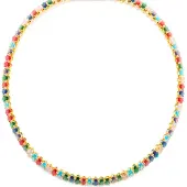 Luxenter -halsband med flerfärgad kristall 18k guldfinish - Nex