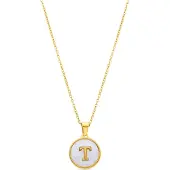 Luxenter Luxenterhalsband i vit pärlemor med 18K guldfinish - Alfabet