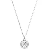 Luxenter Rhodiumpläterat Briljant Zirkonia Halsband - Alfabet