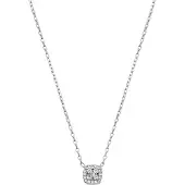 Luxenter Sterling Silver 925 Halsband med Rhodiumpläterad Briljant Zirkonia - Amanba