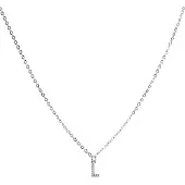 Luxenter Halsband med Glänsande Zirkonia silverfinish - Alfabet