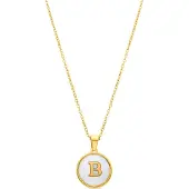 Luxenter Luxenterhalsband i vit pärlemor avslutat i 18K guld - Alfabet