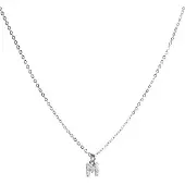Luxenter Halsband med Glänsande Zirkonia silverfinish - Alfabet