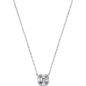 Luxenter Sterling Silver 925 Halsband med Rhodiumpläterad Briljant Zirkonia - Dyadu