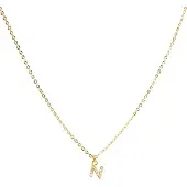 Luxenter Halsband med Glittrande Zirkonia 18k guldfinish - Alfabet