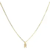 Luxenter -halsband med glittrande zirkon 18k guldfinish - Alfabet