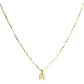 Luxenter Halsband med Glänsande Zirkon 18k guld finish - Alfabet